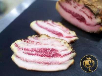 Guanciale superiore di Cinta Senese DOP AFFETTATO spessore 2-3 mm (prezzo all'etto)